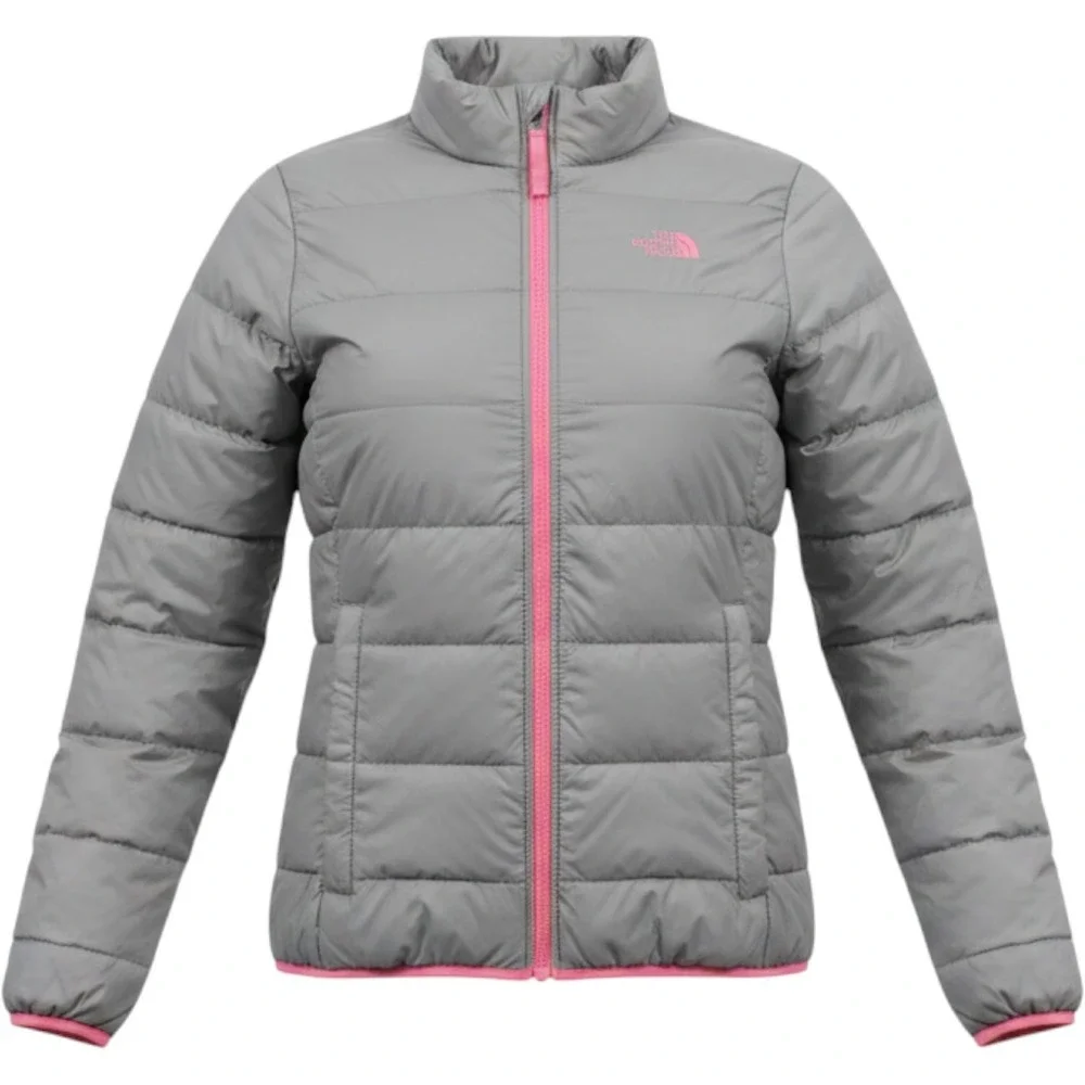 The North Face Down 550 girls gray pink jacket L 14